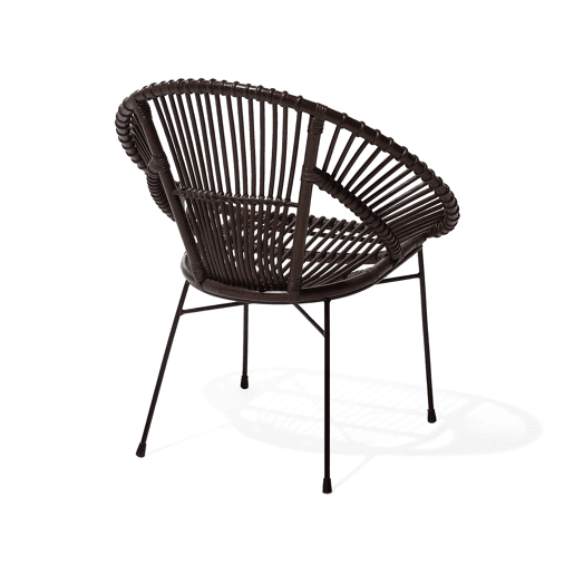 Cadeira de jantar SARITA Rattan Castanho escuro