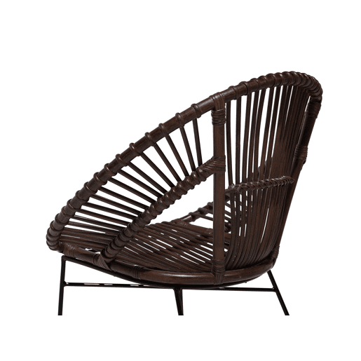 Cadeira de jantar SARITA Rattan Castanho escuro