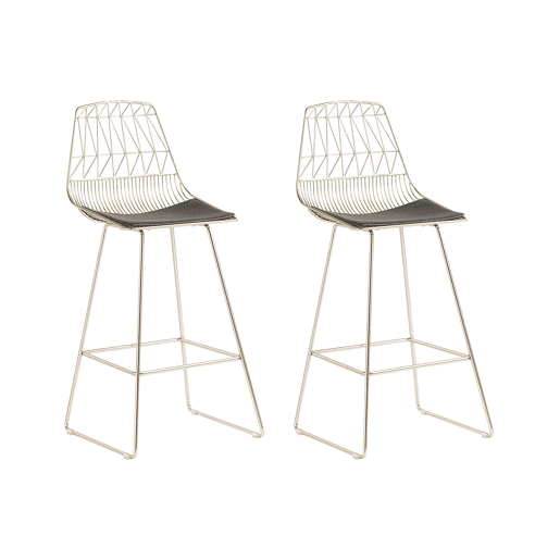 Conjunto de 2 bancos de bar PRESTON Metal Dourado
