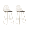 Conjunto de 2 bancos de bar PRESTON Metal Dourado