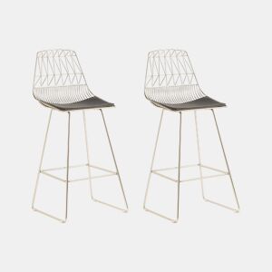 Conjunto de 2 bancos de bar PRESTON Metal Dourado