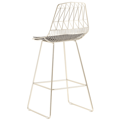 Conjunto de 2 bancos de bar PRESTON Metal Dourado