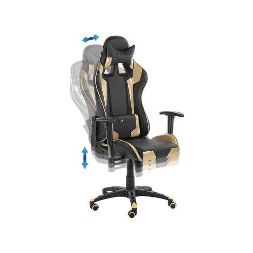 Cadeira gaming KNIGHT Pele sintética Dourado Cadeira gaming KNIGHT Pele sintética Dourado