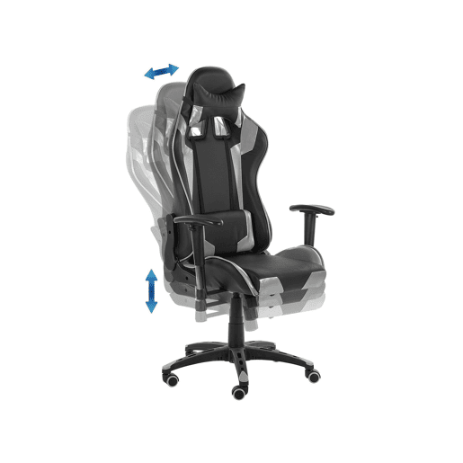 Cadeira gaming KNIGHT Pele sintética Prateado