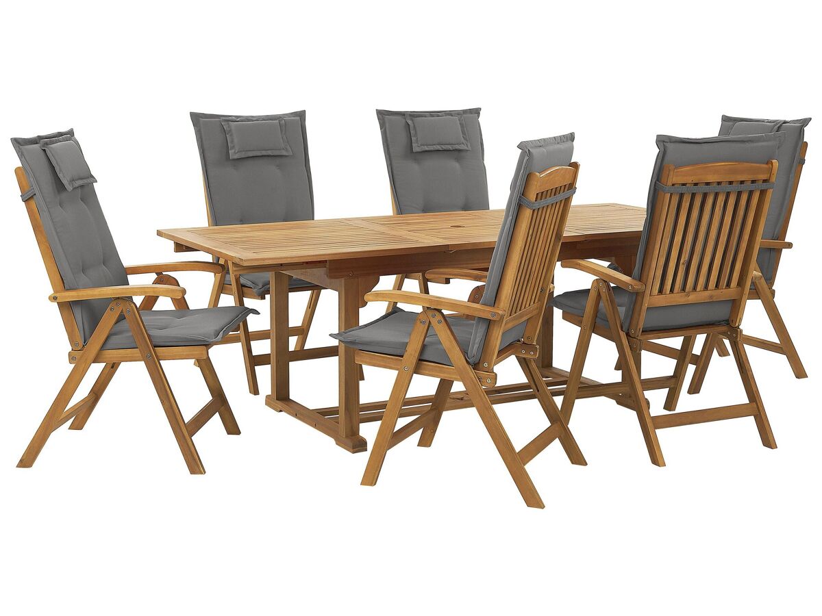 Beliani Conjunto de comedor JAVA Gris Oscuro