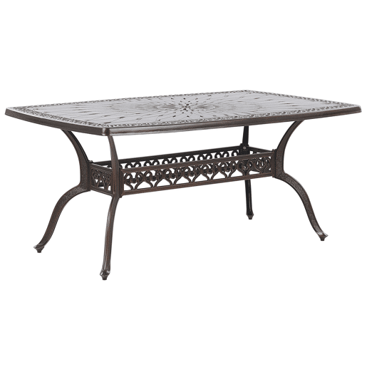 Mesa de refeição de jardim LIZZANO 165 cm 102 cm Metal Castanho escuro