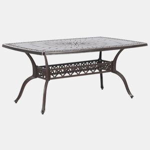 Mesa de refeição de jardim LIZZANO 165 cm 102 cm Metal Castanho escuro