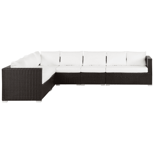 Conjunto de jardim com mesa 8 lugares XXL à direita Castanho escuro