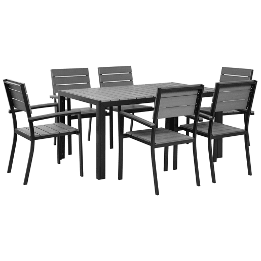 Conjunto de refeições de jardim 6 lugares COMO Cinzento