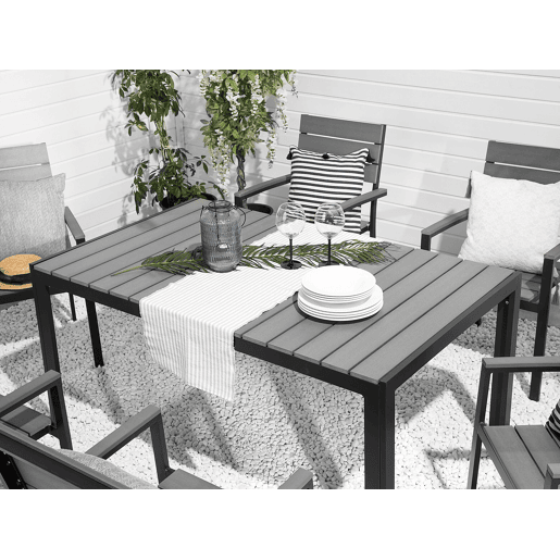 Conjunto de refeições de jardim 6 lugares COMO Cinzento