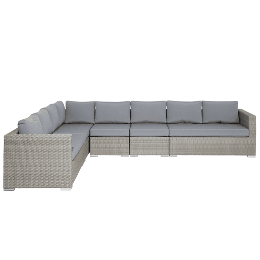 Conjunto de jardim com mesa 8 lugares XXL à direita Cinzento