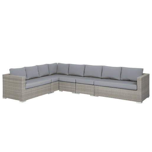 Conjunto de jardim com mesa 8 lugares XXL à direita Cinzento