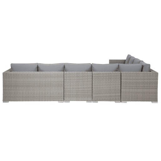 Conjunto de jardim com mesa 8 lugares XXL à direita Cinzento