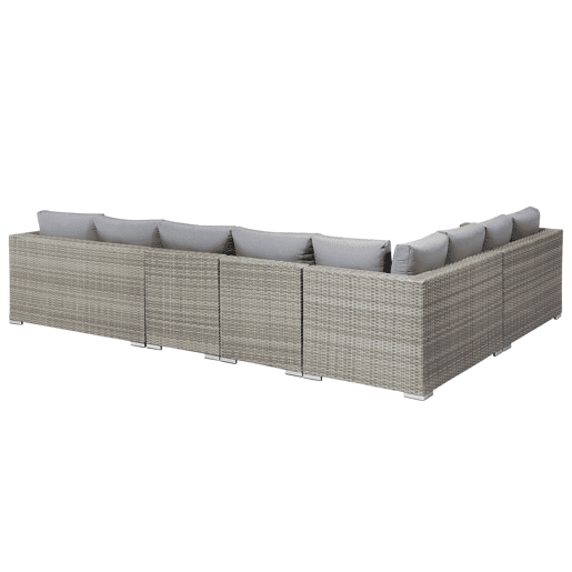 Conjunto de jardim com mesa 8 lugares XXL à direita Cinzento