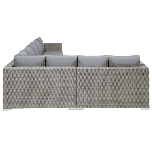 Conjunto de jardim com mesa 8 lugares XXL à direita Cinzento
