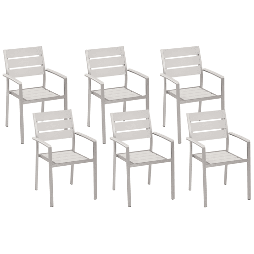 Conjunto de 6 cadeiras de jardim VERNIO Branco