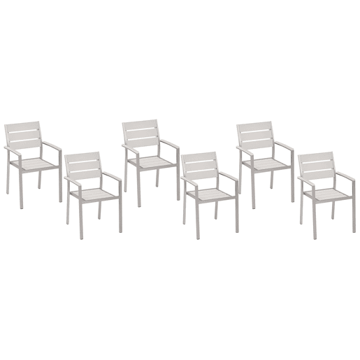 Conjunto de 6 cadeiras de jardim VERNIO Branco