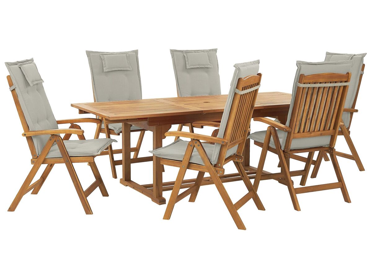 Beliani Conjunto de comedor JAVA Gris Claro