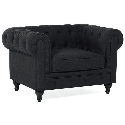 Poltrona CHESTERFIELD Tecido Cinzento grafite