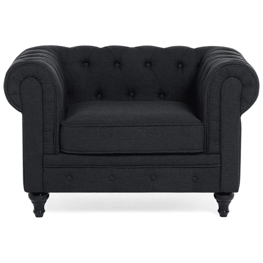 Poltrona CHESTERFIELD Tecido Cinzento grafite