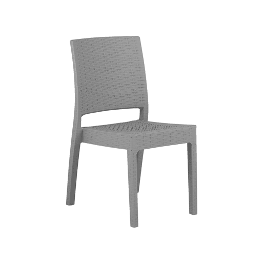 Conjunto de 4 cadeiras de jardim FOSSANO Material sintético Cinzento claro