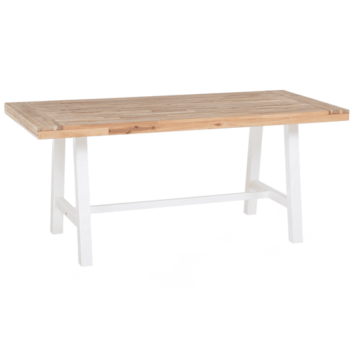 Mesa de refeição de jardim SCANIA 170 cm 80 cm Madeira de acácia Branco