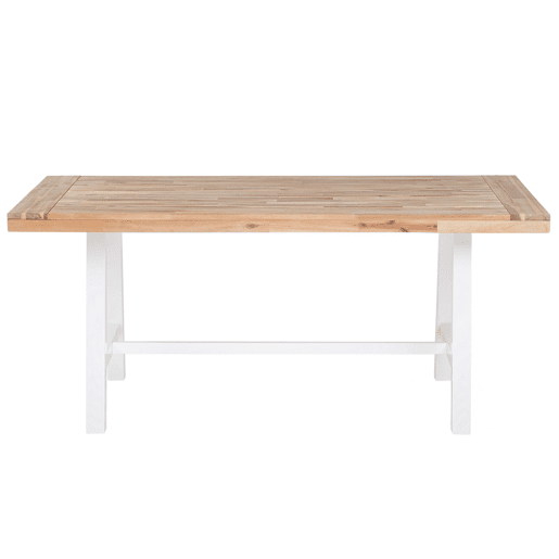 Mesa de refeição de jardim SCANIA 170 cm 80 cm Madeira de acácia Branco