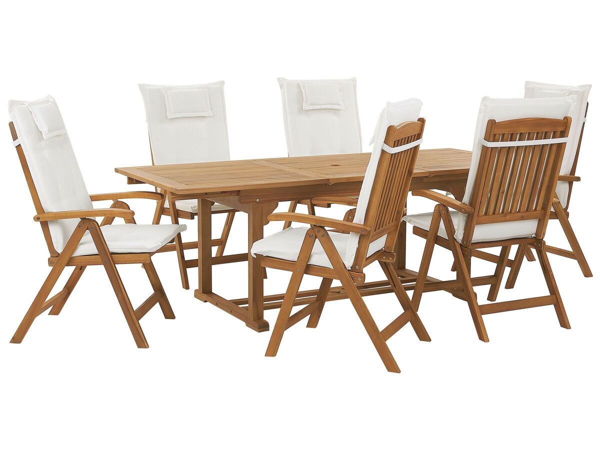 Beliani Conjunto de comedor JAVA Blanco/ Beige