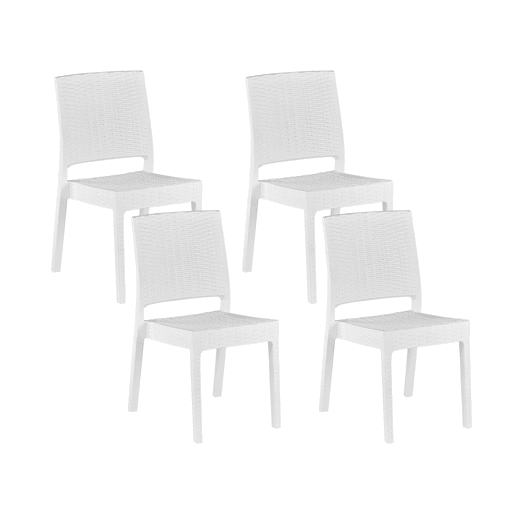 Conjunto de 4 cadeiras de jardim FOSSANO Material sintético Branco