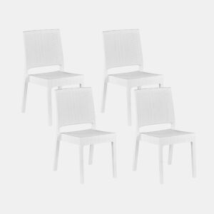 Conjunto de 4 cadeiras de jardim FOSSANO Material sintético Branco
