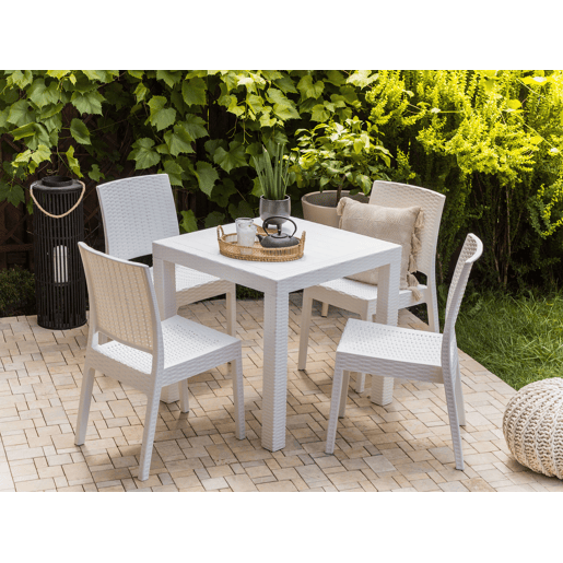 Conjunto de 4 cadeiras de jardim FOSSANO Material sintético Branco
