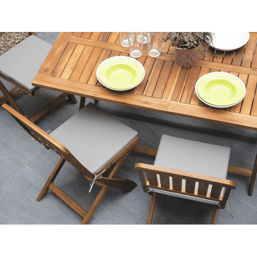 Conjunto de 2 cadeiras de jardim com almofadas CENTO Madeira de acácia Castanho