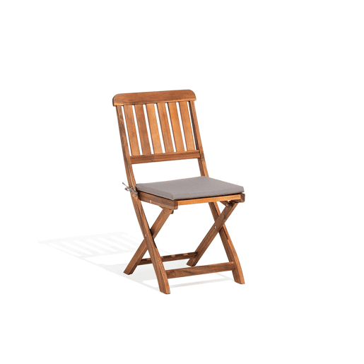 Conjunto de 2 cadeiras de jardim com almofadas CENTO Madeira de acácia Castanho