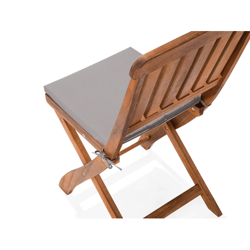 Conjunto de 2 cadeiras de jardim com almofadas CENTO Madeira de acácia Castanho