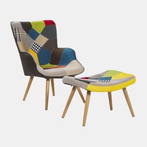 Poltrona com braços VEJLE Tecido Multicolor