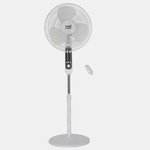 Ventoinha de pé metálica cor branca série calma 43cm