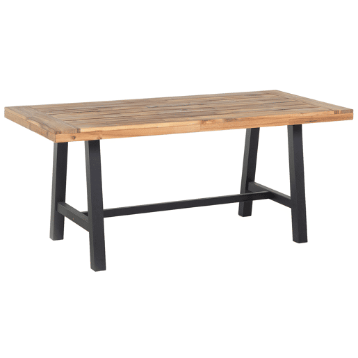 Mesa de refeição de jardim SCANIA 170 cm 80 cm Madeira de acácia Preto