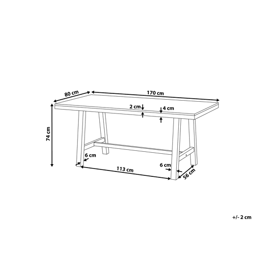 Mesa de refeição de jardim SCANIA 170 cm 80 cm Madeira de acácia Preto