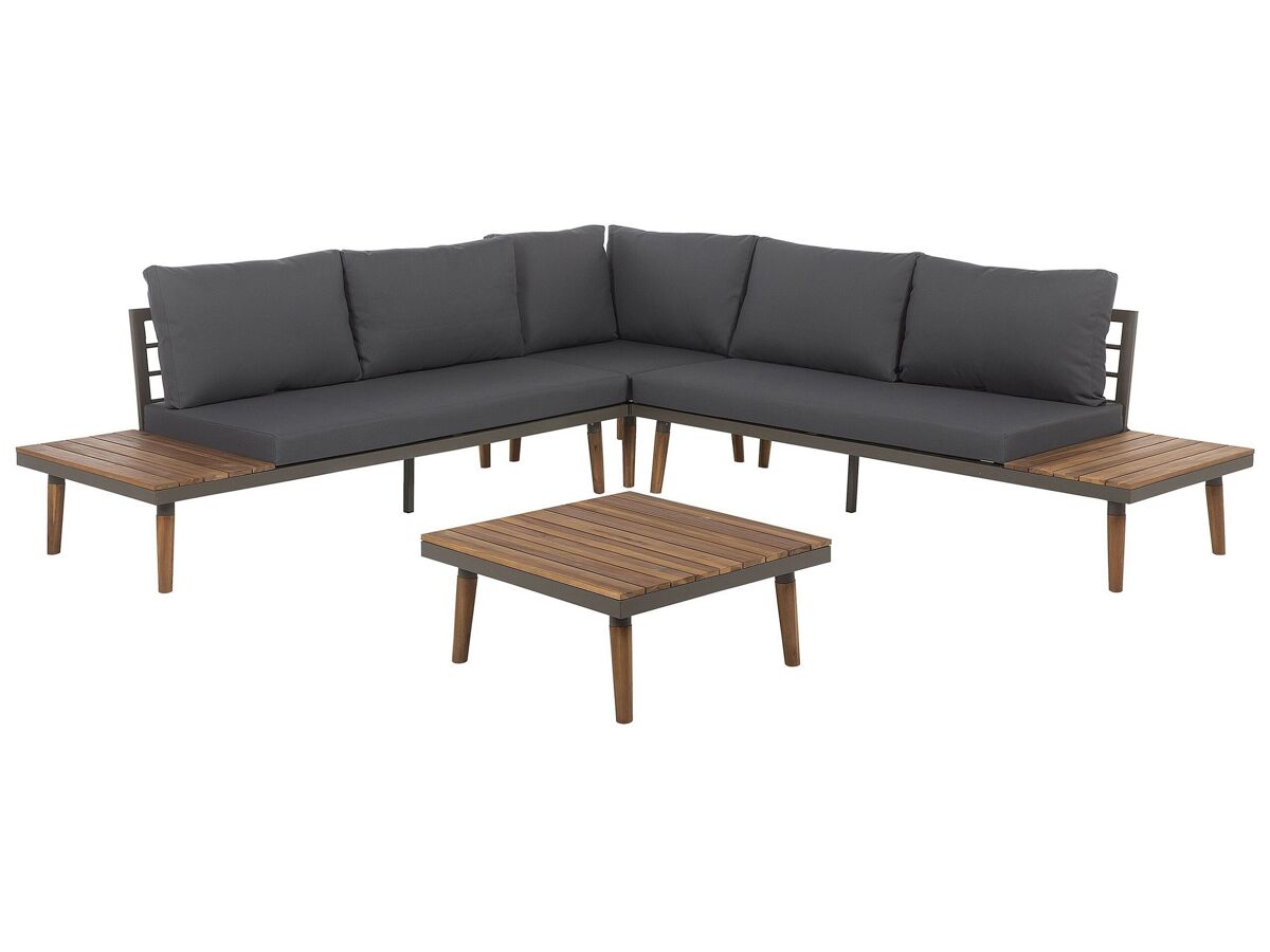 Beliani Conjunto de jardín CORATO Gris Oscuro