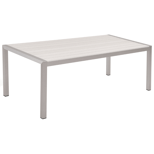 Mesa de refeição de jardim VERNIO 180 cm 90 cm Metal Branco