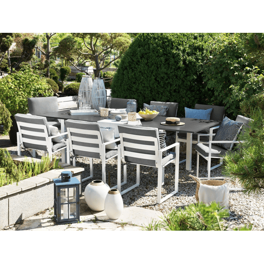 Mesa de refeição de jardim extensível PANCOLE 168248 cm 100 cm Metal Cinzento