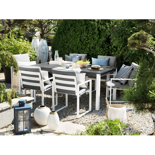 Mesa de refeição de jardim extensível PANCOLE 168248 cm 100 cm Metal Cinzento