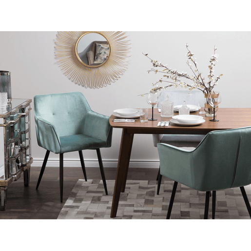 Conjunto de 2 cadeiras de jantar JASMIN Veludo Verde menta