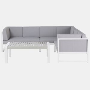 Conjunto de sofás de jardim de canto 6 lugares CASTELLA à esquerda Metal Cinzento
