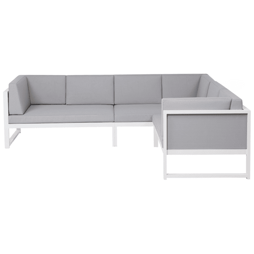 Conjunto de sofás de jardim de canto 6 lugares CASTELLA à esquerda Metal Cinzento