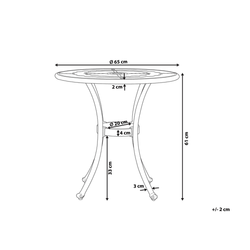 Mesa bistrô BOVINO 65 cm 65 cm Metal Castanho escuro