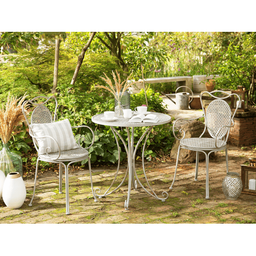 Mesa bistrô CILENTO 71 cm 71 cm Metal Cinzento Mesa bistrô CILENTO 71 cm 71 cm Metal Cinzento