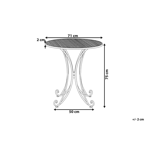 Mesa bistrô CILENTO 71 cm 71 cm Metal Cinzento Mesa bistrô CILENTO 71 cm 71 cm Metal Cinzento