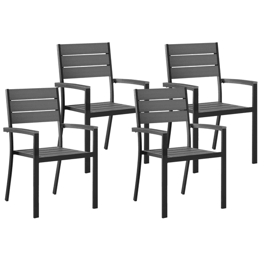 Conjunto de 4 cadeiras de jardim PRATO Cinzento Conjunto de 4 cadeiras de jardim PRATO Cinzento