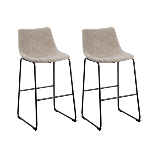 Conjunto de 2 bancos de bar FRANKS Creme Conjunto de 2 bancos de bar FRANKS Creme
